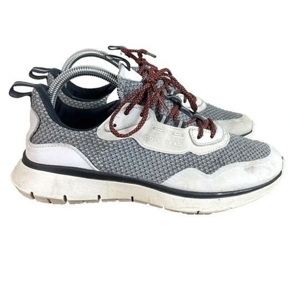 Cole‎ Haan Zerogrand Sneakers Mens 9 Grey Knit Leather Grand.OS Walking Shoes